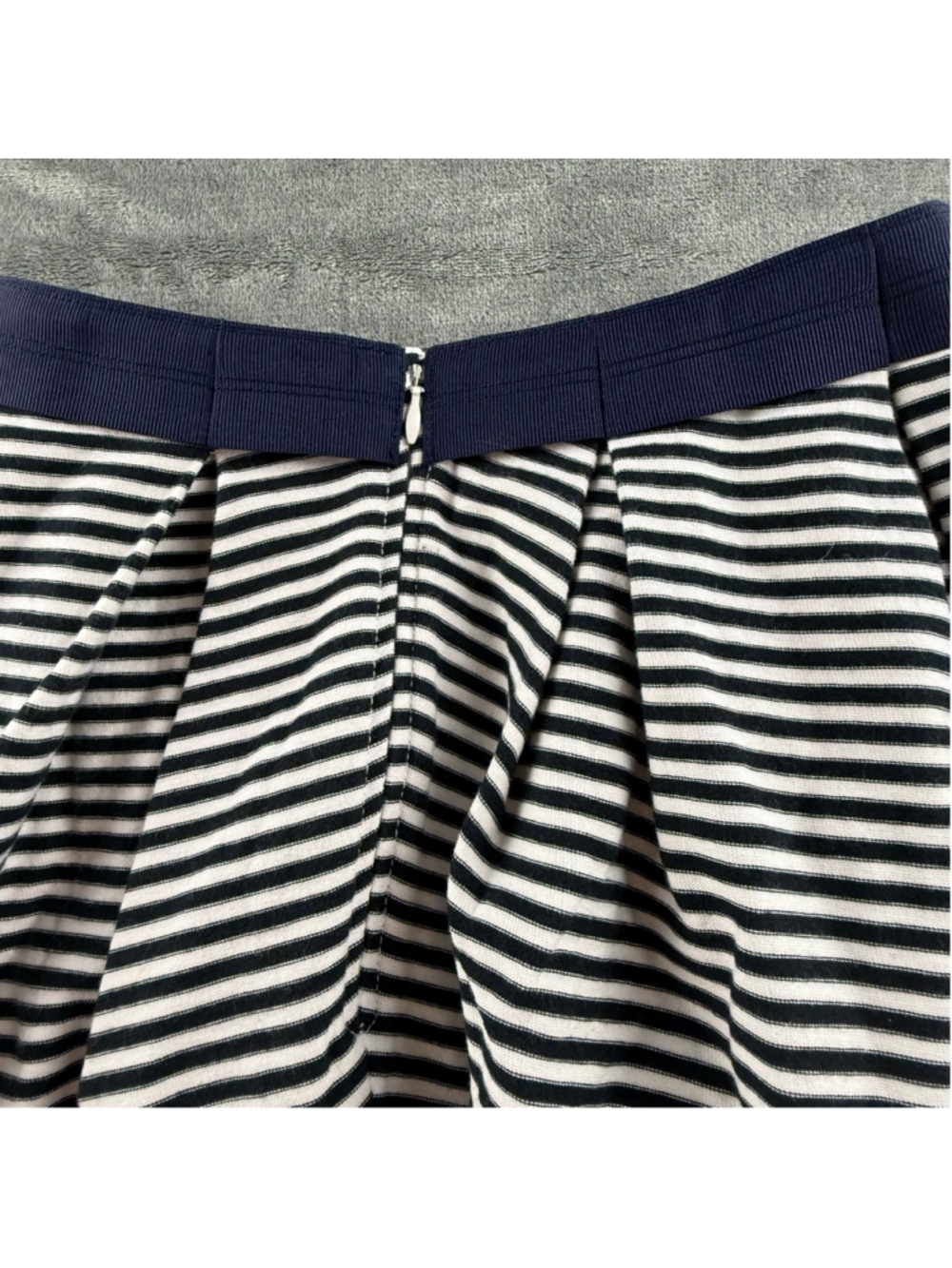 Yoshi Kondo Skirt Women S Pleated A-Line Japan Quiet Luxury Nautical Stripe Navy - Picture 10 of 10